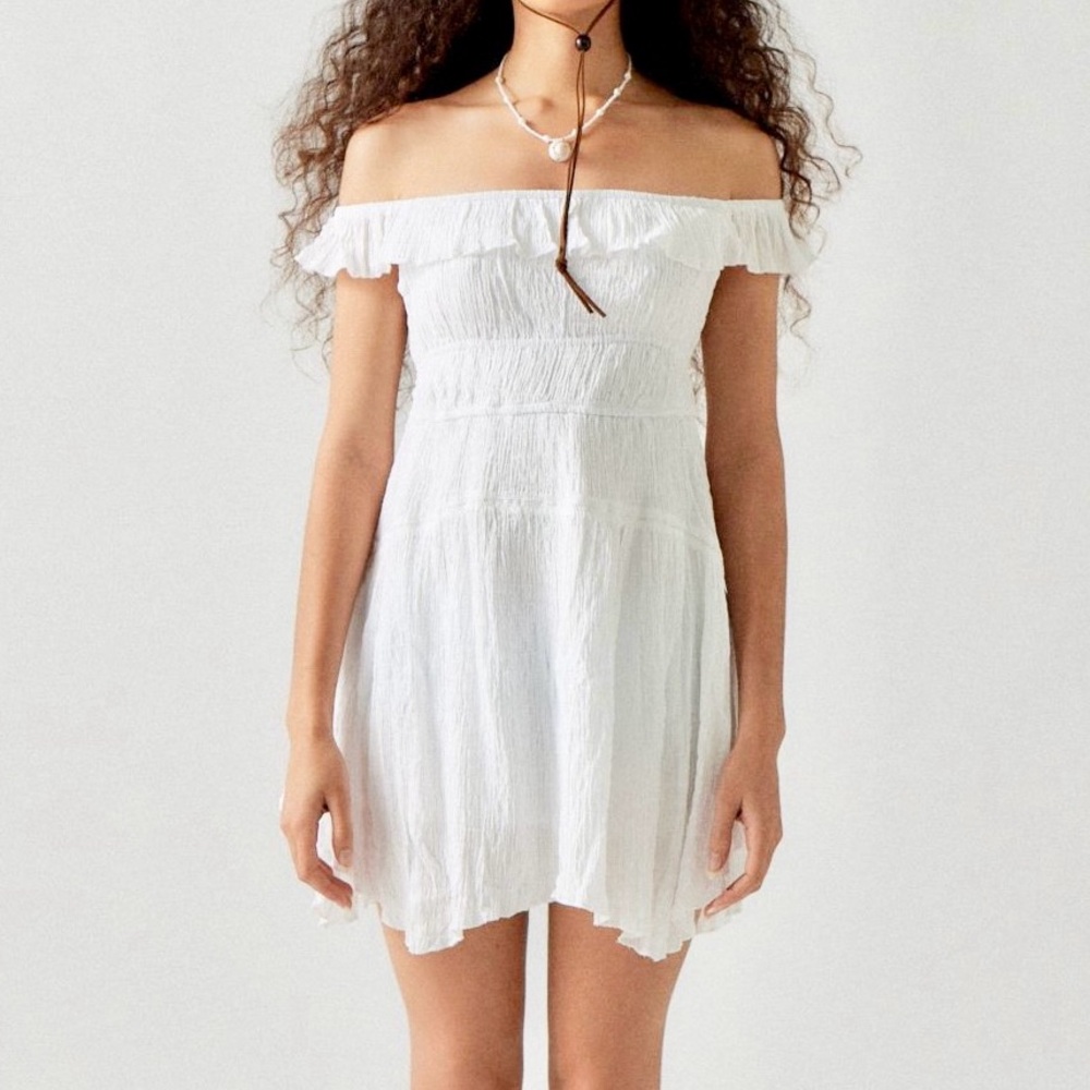 UO Aubrey Off-The-Shoulder Mini Dress